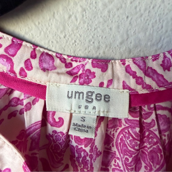 Umgee Pink White Paisley Floral Mini Dress Size S - Picture 4 of 5